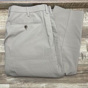 UNIQLO Stretch Polyester Slim Chino Pants Mens 34 Khaki 29" inseam Performance
